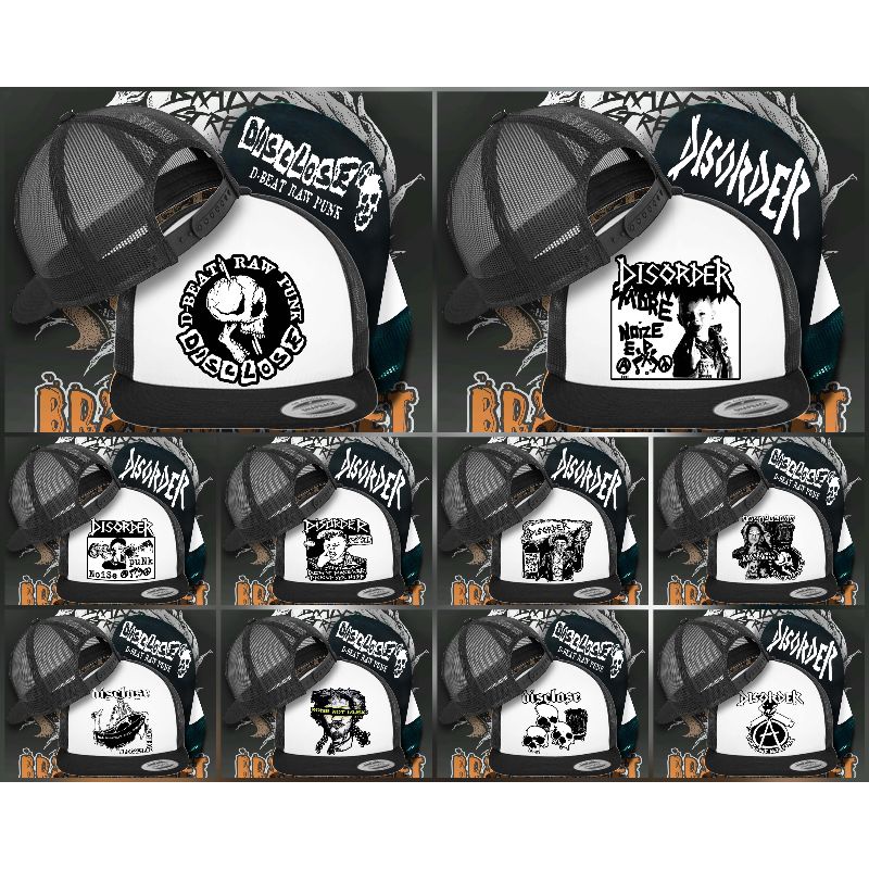 SNAPBACK BAND PUNK,TOPI JARING,TOPI TRUCKER,SNAPBACK DISCLOSE
