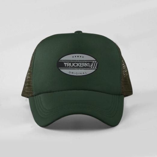 Topi Trucker Jaring Baseball Dewasa Hijau Army Motif Logo Truckerku By Truckerku