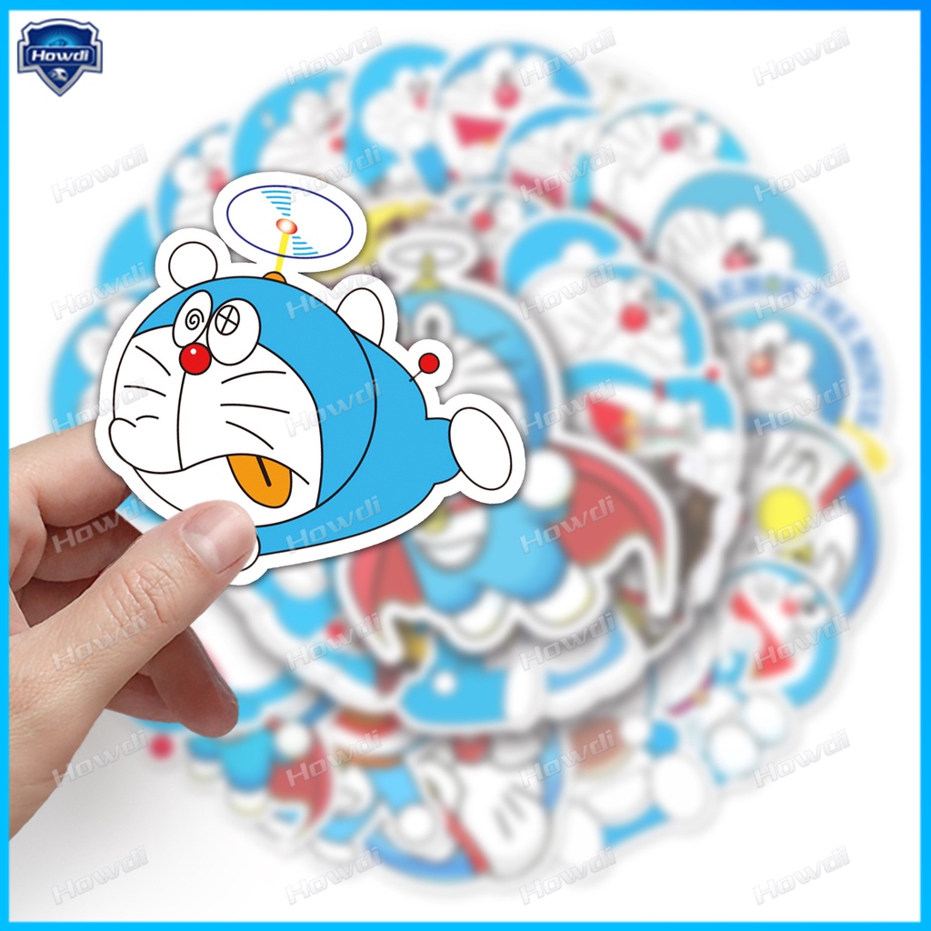 Stiker Kartun Doraemon Tahan Air Untuk Helm Motor