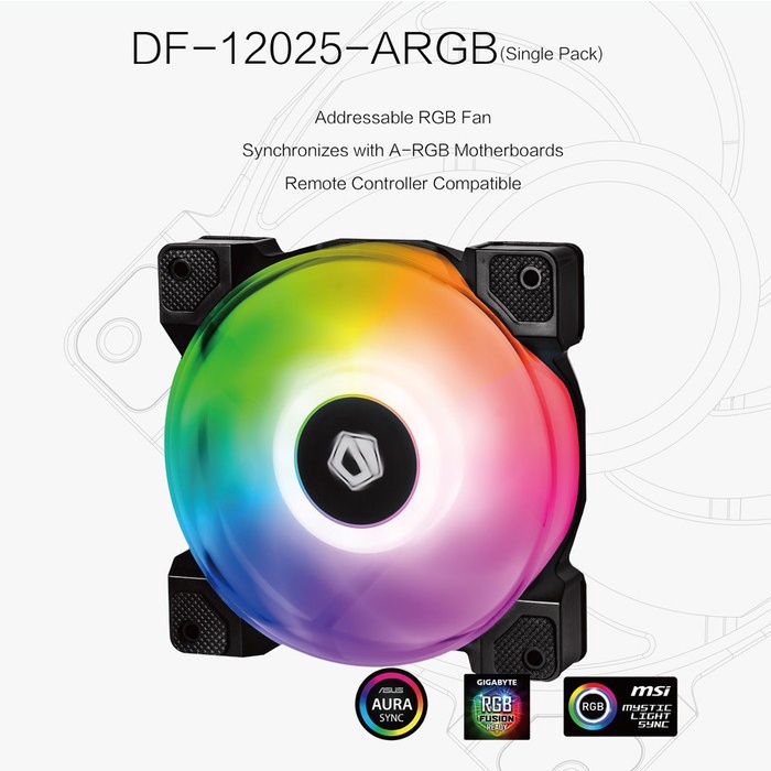 Fan ID-COOLING DF-12025-ARGB Single Fan 120mm PWM ARGB Sync