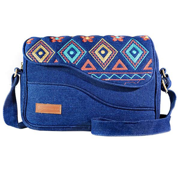 Tas Selempang Jeans Kulit Mokamula FALEEN BAG DAMA untuk Wanita