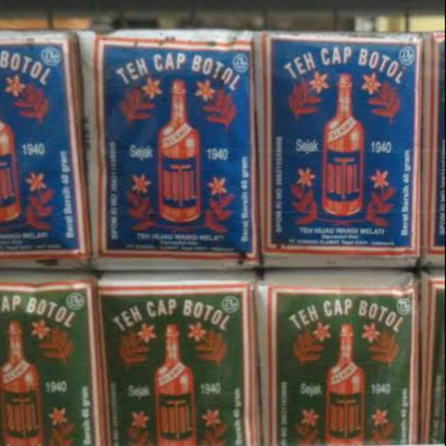 

Teh bubuk teh cap botol hijau / biru 10x40g