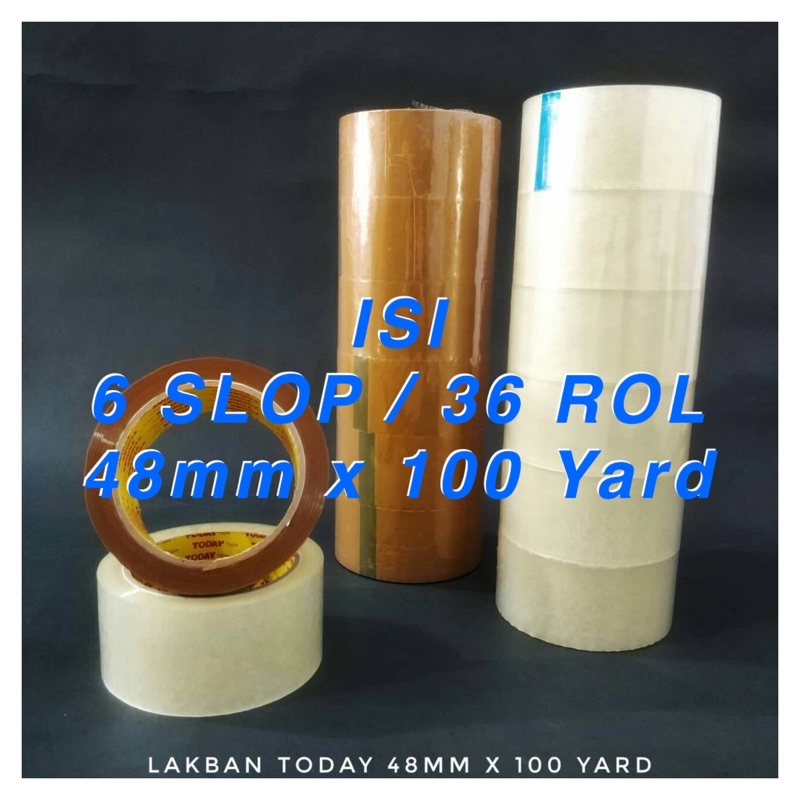 

ISI 6 SLOP / 36 ROL | LAKBAN 48mm x 100 YARD FULL KUALITAS DAIMARU