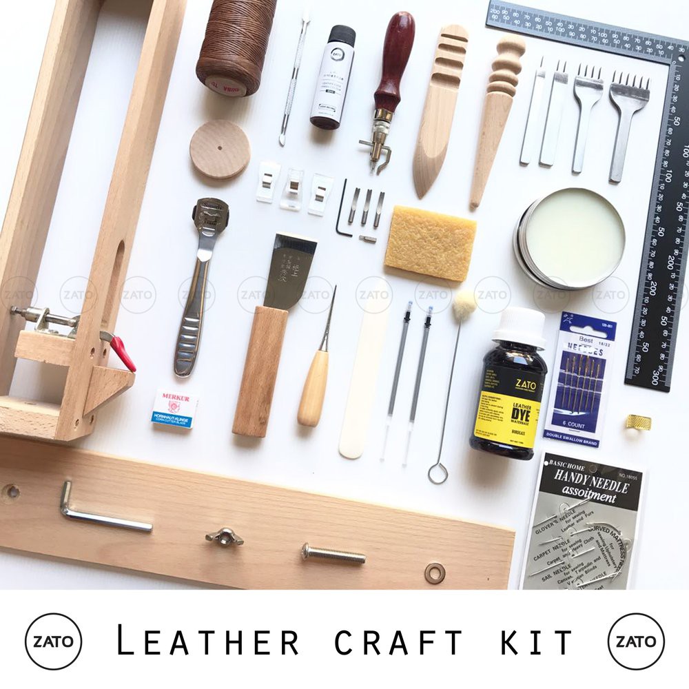 Leather craft kit set - leather tools set - leather kit set - ku