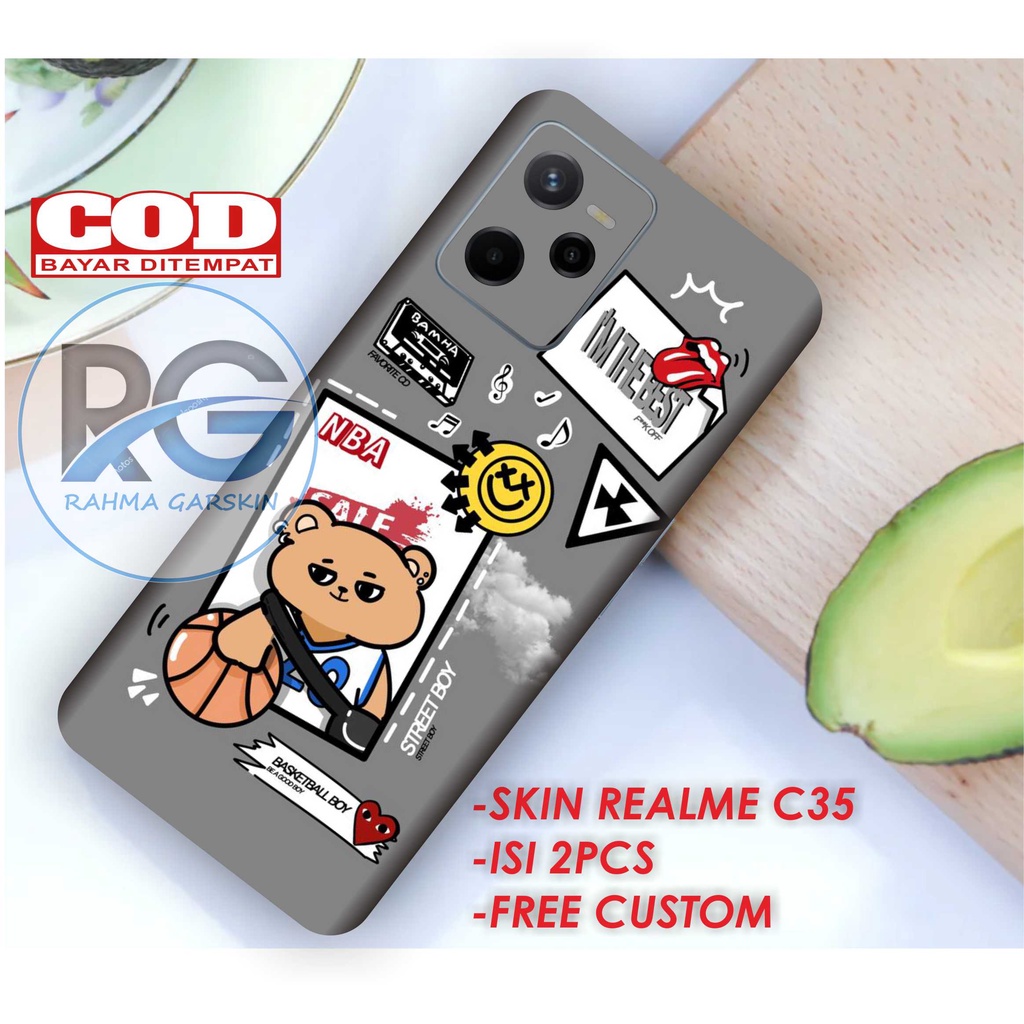 COD GARSKIN REALME C35 MOTIF CUTE  - SKIN HANDPONE REALME C35 - FREE CUSTOM GAMBAR