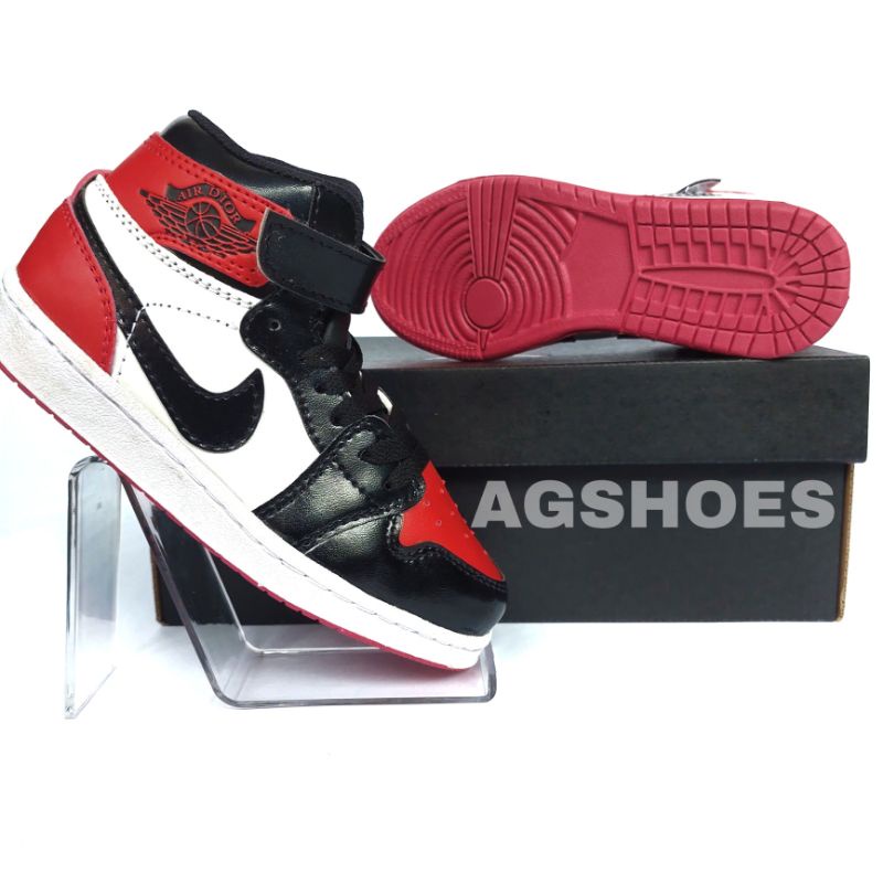 Sepatu Anak Baby Merah Hitam | Kids Baby Air Jordan