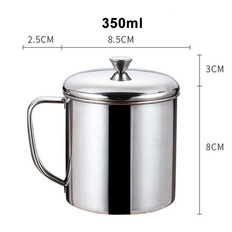 Gelas Susu Kopi Teh Bir Mug Drinkware Stainless Steel 350ml - HH-8604 - Silver