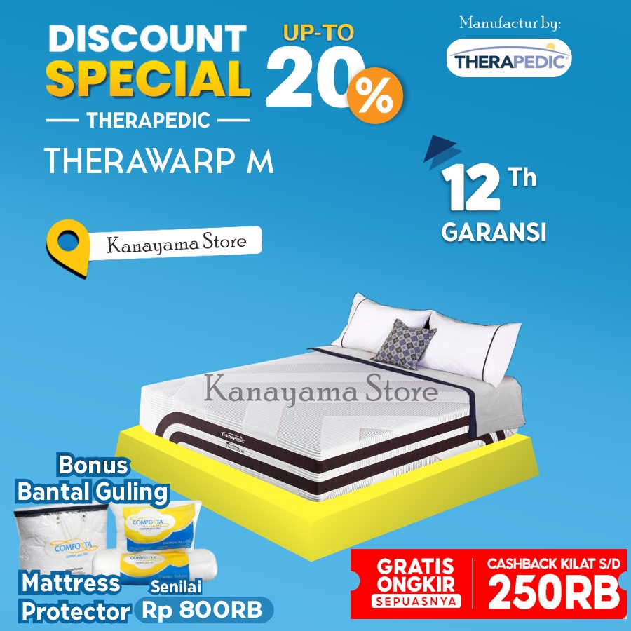 Therapedic Spring Bed Therawrap M Latex KASUR 160 180 200 100 x200 - 100*200