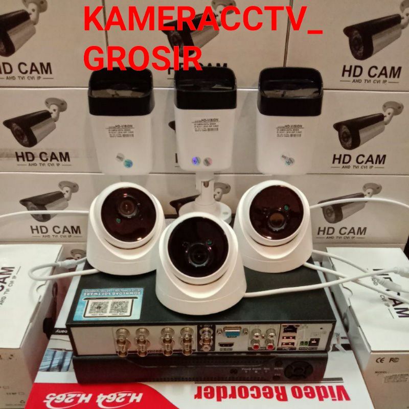 PAKET CCTV 4MP 1080P 8 CHANNEL6 KAMERA KOMPLIT