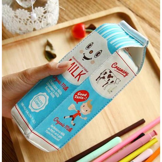

Promo Awal tahun Kotak Pensil Bentuk Kotak Susu / milk tempat alat tulis tempat pensil - Biru Muda