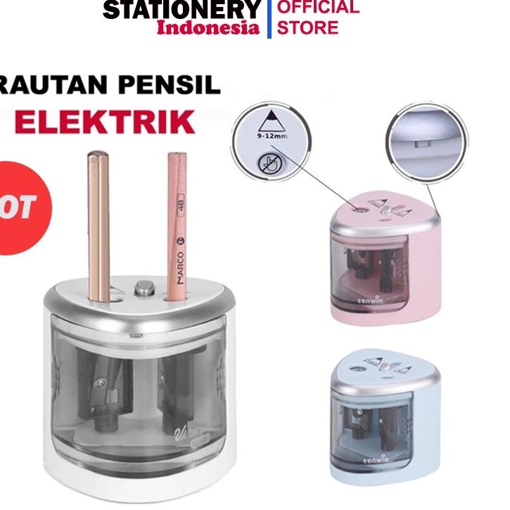 

SALE!!RAUTAN PENSIL ELEKTRIK / ELECTRIC SHARPENER Rautan Serutan Electric Pencil Pensil Tenwin Otomatis Elektrik Automatic Electric Sharpener Dua Lubang - TENWIN 8004|SQ3
