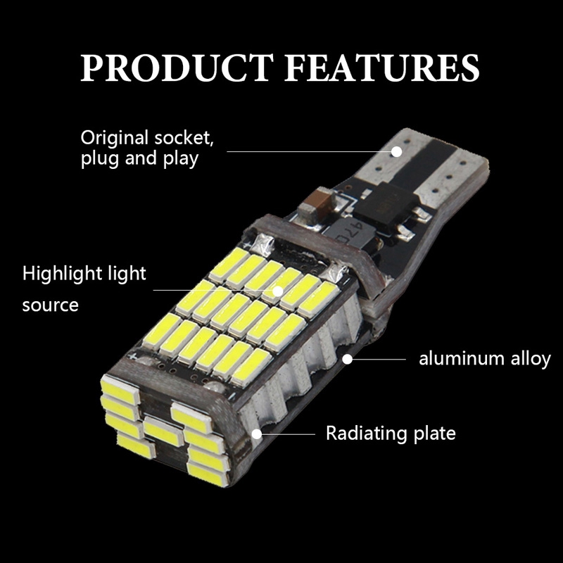 2Pcs T15 W16W 4014 45SMD LED Signal Fog Light,Car Backup Reverse Highlight Light Bulbs,Reading Lamp