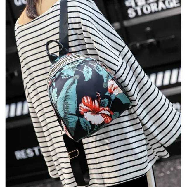 BP21 Korea Flower Floral Backpack/ Tas Ransel Mini