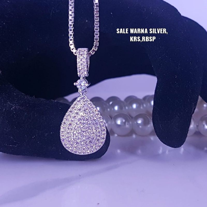 Kalung premium zircon silver