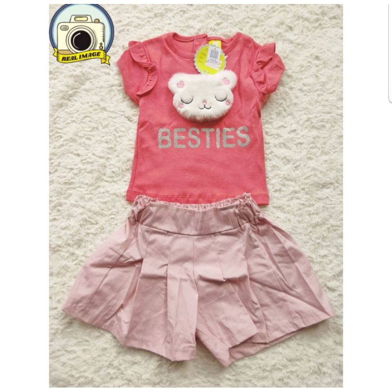 cloud bird setelan stelan baju kaos anak bayi perempuan cewek cewe boneka 12-18 bulan lebaran