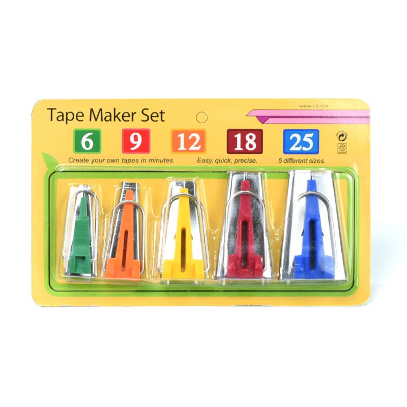 Bias Tape Maker Set / Alat Pembuat Bisban isi 5 Pcs CY-BTM-S5