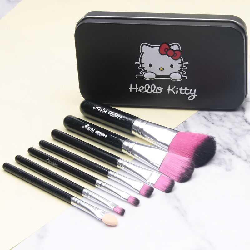 KUAS MAKE UP 7 IN 1 HELLO KITTY / MAKE UP TOOLS / BRUSH / SET KUAS MAKE UP | FADHILAH SHOP BJB