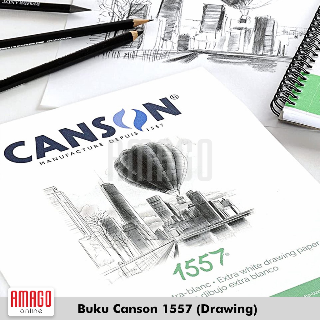 Buku CANSON 1557- Extra White Drawing Paper - 30 Sheets - A4 (21 X 29,7 Cm) - 180G (Pad) - 204127414