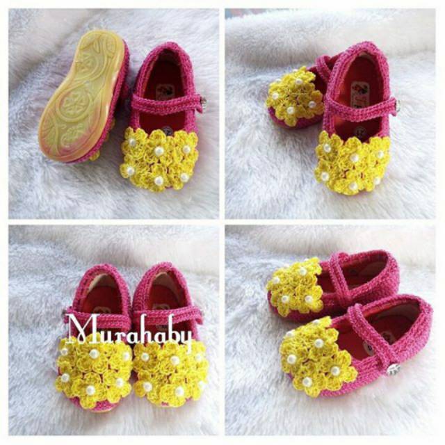sepatu rajut anak pakai alas