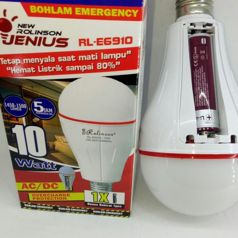 Lampu Bohlam Emergency 10 watt RL-E6910 ROLINSON