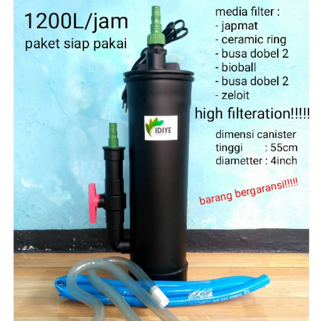 Jual filter canister/filter canister diy/filter canister 1200L/h