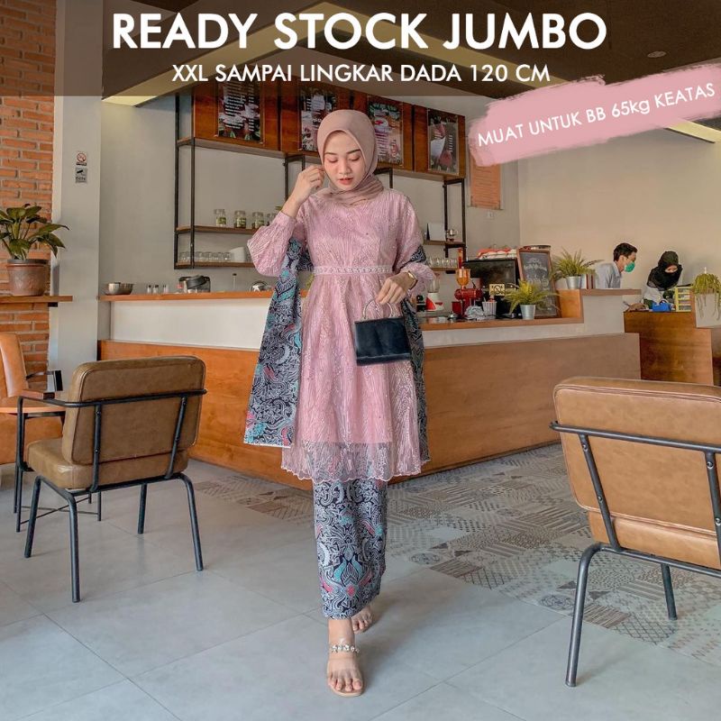 KEBAYA JUMBO / KEBAYA SIZE JUMBO / KEBAYA UKURAN JUMBO / KEBAYA XXL / GAMIS BROKAT JUMBO / BROKAT JU