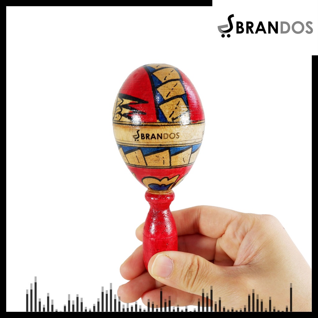 Marakas Kayu Shaker BRANDOS Maracas Perkusi Kecrekan MK-32 Genggam