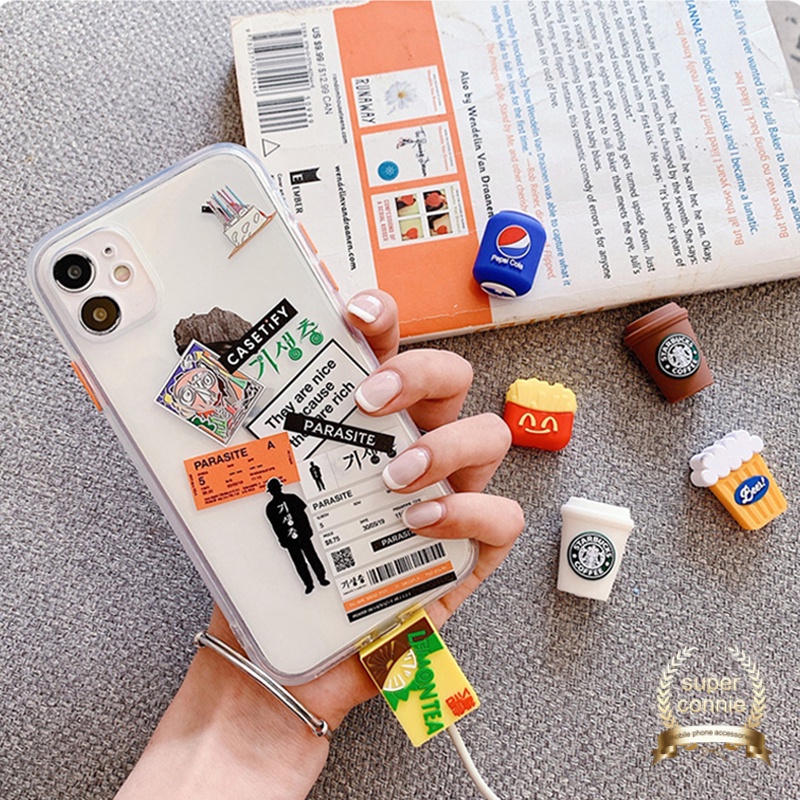 Charging Protector Cute Cartoon Shape Winding Bending Protective Sleeve