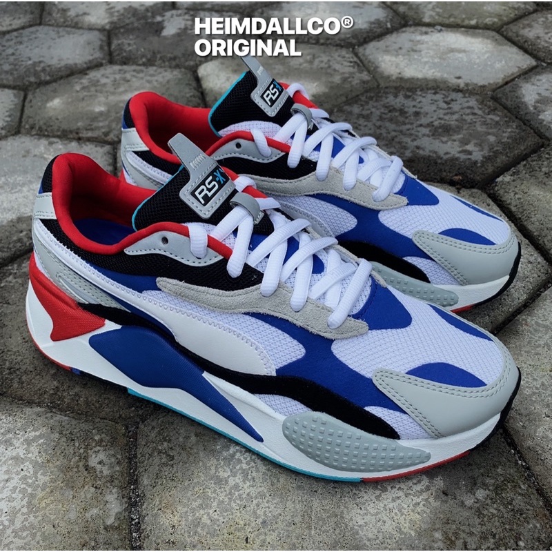 PUMA RS-X3 PUZZLE WHITE BLUE RED ORIGINAL