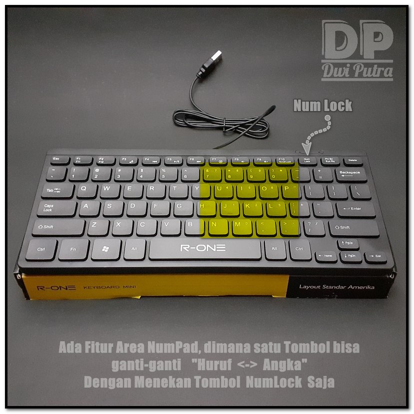 KEYBOARD MINI R-ONE R-1602 USB // R1602 CHOCO OFFICE MULTIMEDIA // LAPTOP PC KOMPUTER ANDROID