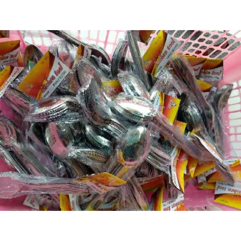 Sendok Makan Bahan Stainless Steel Anti Karat Isi 12 Pcs