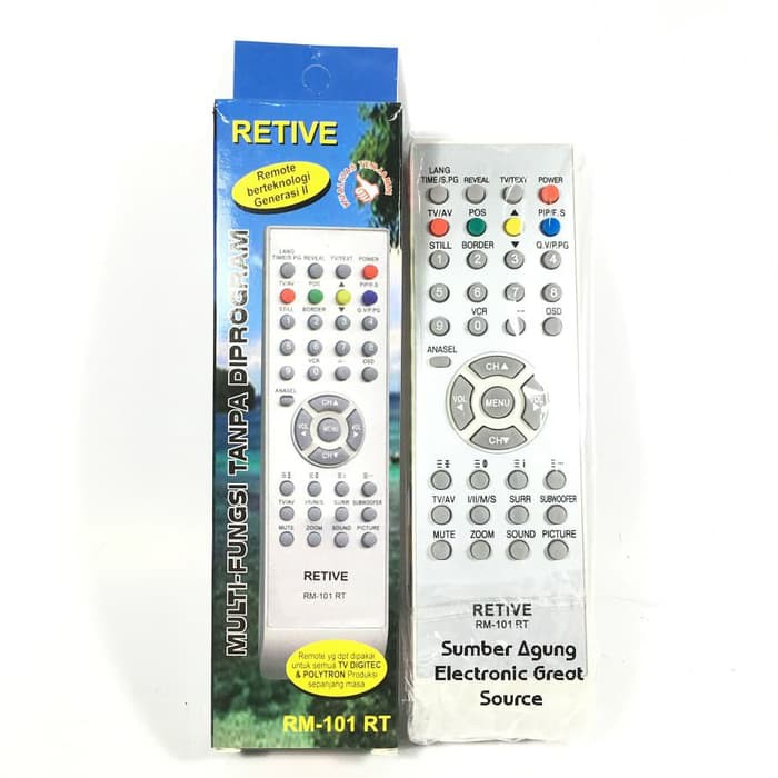 Remot TV Multifungsi Tanpa Program Generasi II Retive RM101 RM101RT Universal