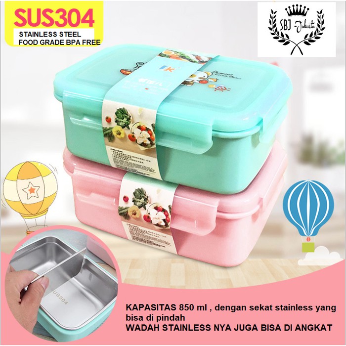 Kotak makan anak Sanrio 304 stainless BPA Free / Lunch Box Double Layer 304 STAINLESS anti bocor