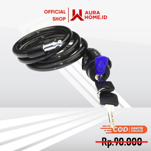 Kunci Gembok Ban Sepeda Anti Maling 1.2 Meter / Kunci Gembok Pengaman Speda Sepeda Sepedah Lipat Roc