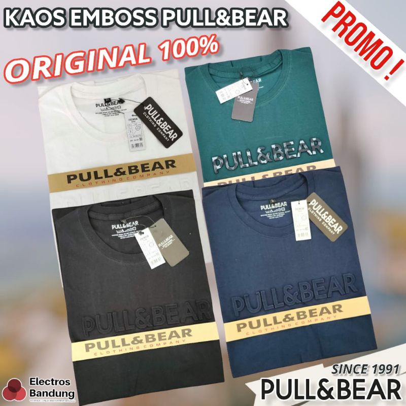 BAJU KAOS PRIA PULL AND BEAR FULL TAG EMBOSS TIMBUL ORIGINAL COTTON COMBED 30s T-SHIRT DISTRO PRIA I