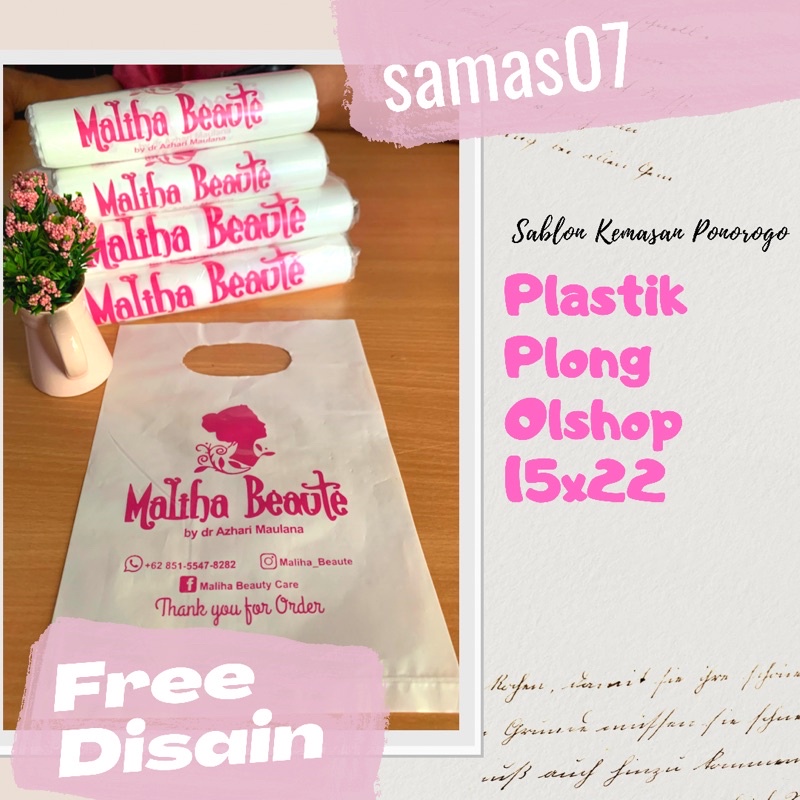 Sablon plastik Olshop 15x22, sablon palstik Olshop, sablon Packing Olshop