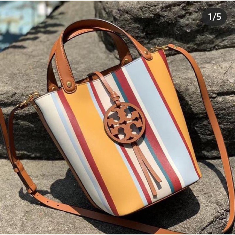 Tory Burch Miller Stripe Bucket Bag