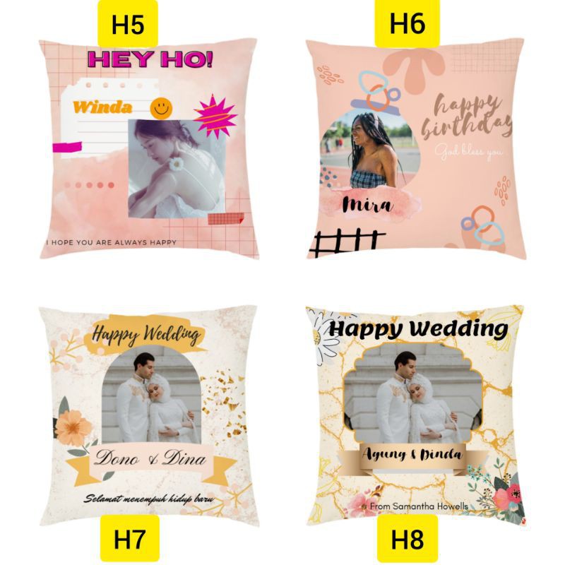 Bantal Foto Custom 2 sisi ,BANTAL KADO WISUDA, BANTAL KADO WEDDING ukuran 50 x 50