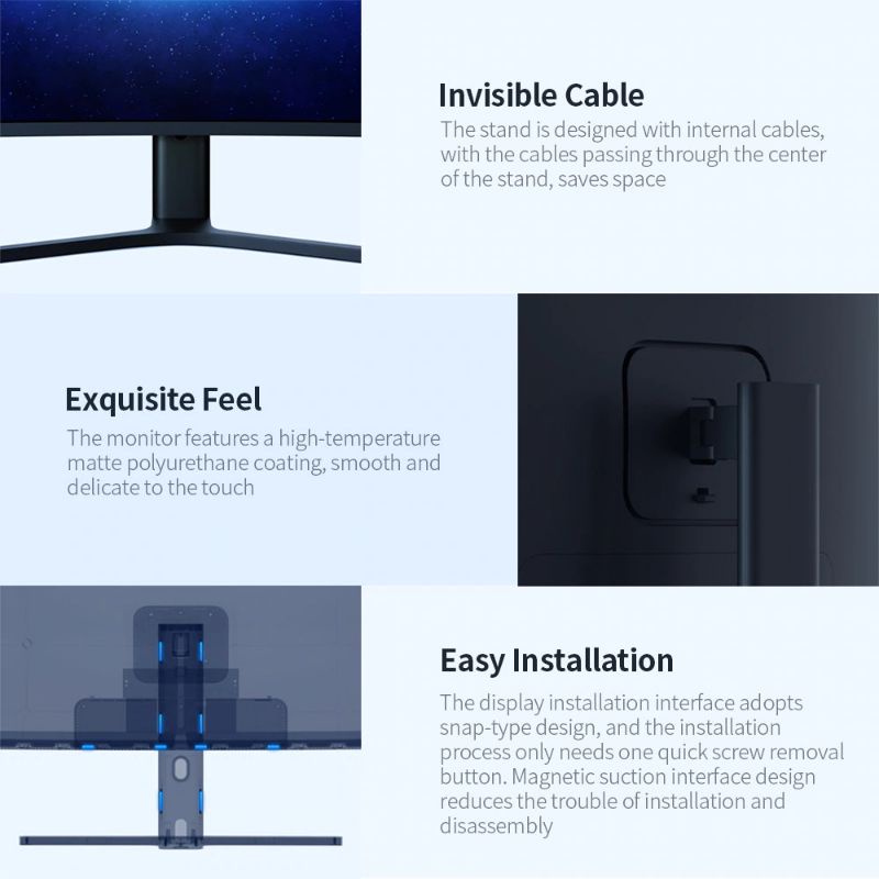 Xiaomi Ultra Wide Curved Gaming Monitor 1440P 144Hz AMD Free-Sync 34 Inch - Black