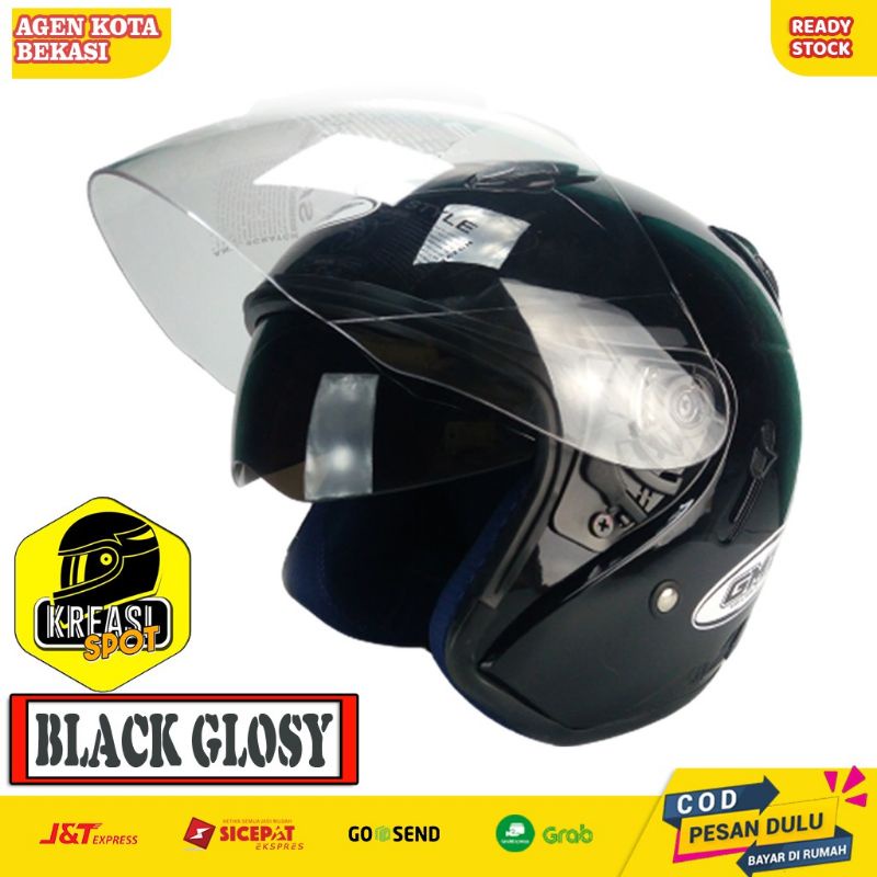 HELM SNI PRIA WANITA CEWEK COWOK DEWASA COUPLE LUCU ORIGINAL GMT CENTRO HALF FACE DOUBLE VISOR MURAH