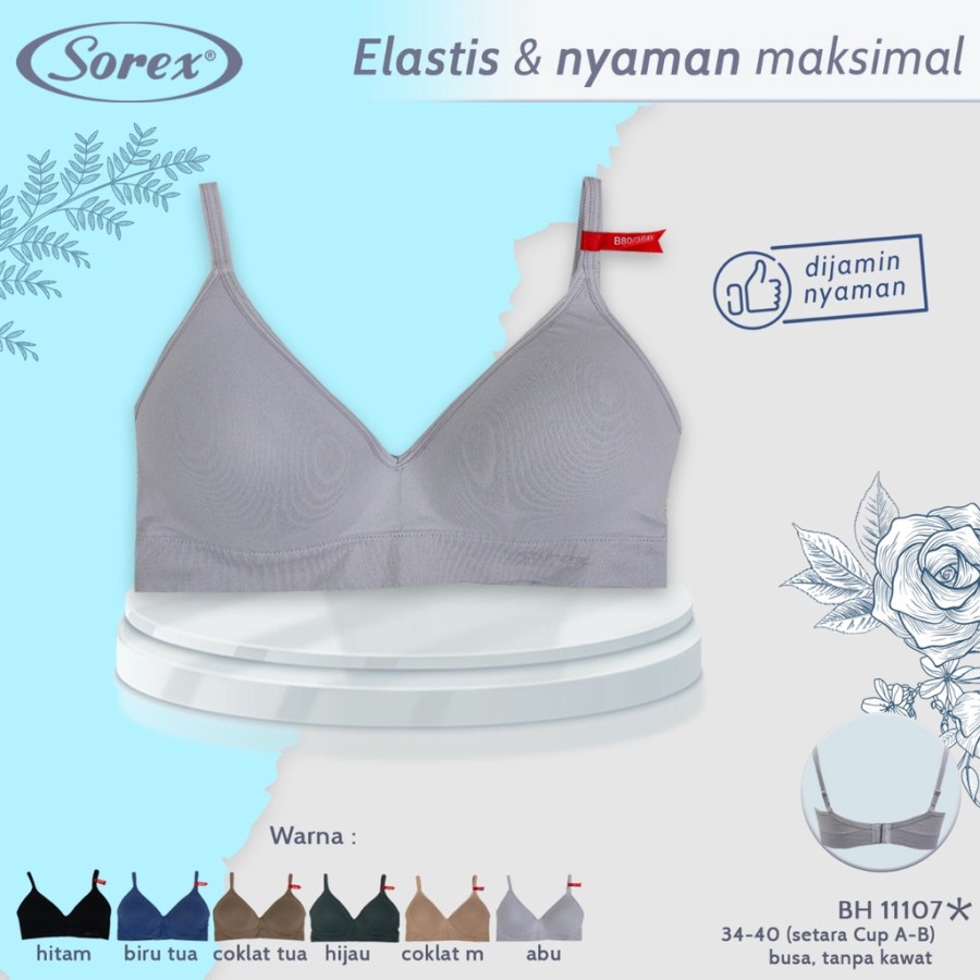 Sorex Bra Bh Basic Sporty Busa Tanpa Kawat Lembut dan Nyaman Sorex 11107
