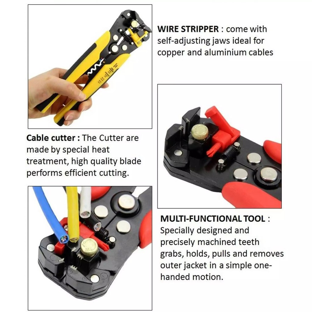 Automatic Wire Stripper Crimper Wire Pengupas Kulit Kabel  Pembuka Pemotong Tang Potong Tang Pengupas dan Pemotong Kabel - Cable Strippers