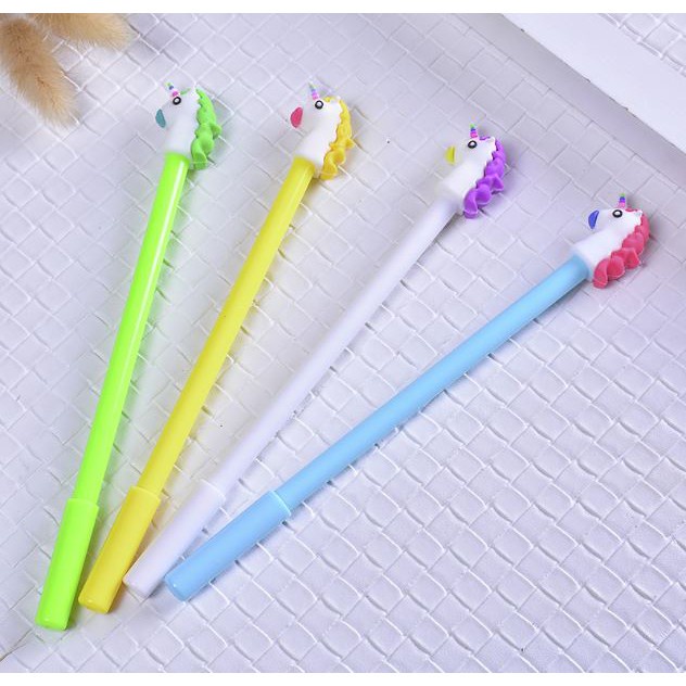 MTSH*  Pulpen Kepala Unicorn Baru Pena Karakter Cantik Kepala Unicorn Pulpen Karakter Unik Lucu Pena Karakter Pulpen Gel Alat Tulis