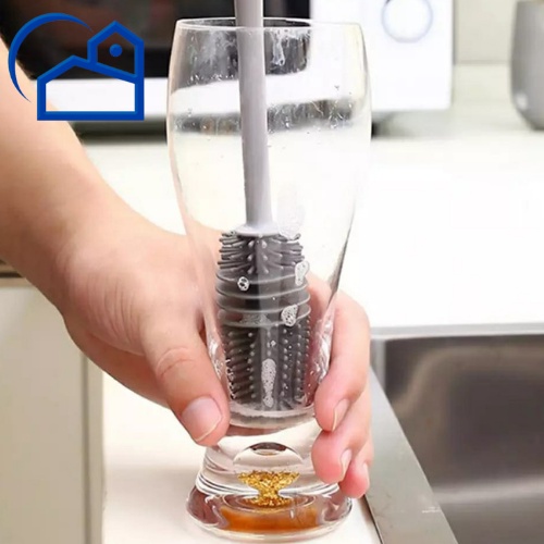 Sikat Pembersih Gelas Botol Bahan Silikon Dengan Gagang Panjang Multifungsi 30069