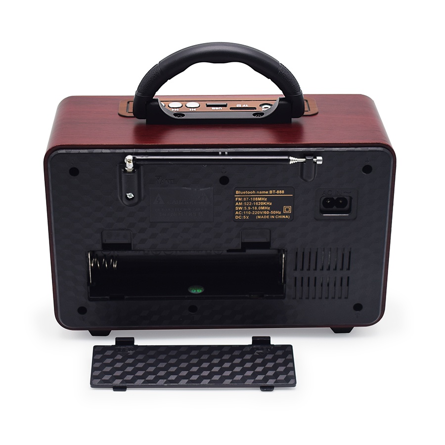 Radio Portabel 110BTS Retro FM/AM/SW Radio Speaker System dengan BT USB TF Card Player 100% ORI