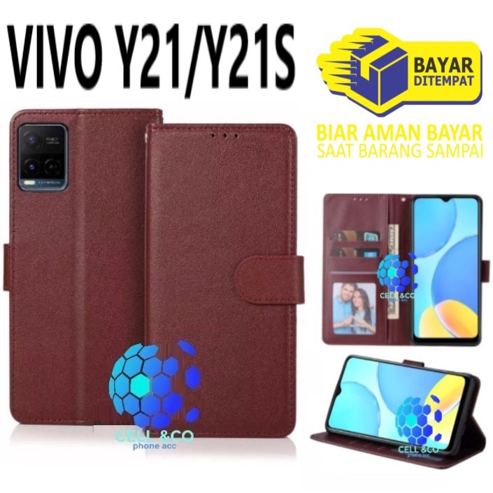 Flip cover VIVO Y21S NEW 2021 Flip case buka tutup kesing hp casing flip case leather wallet