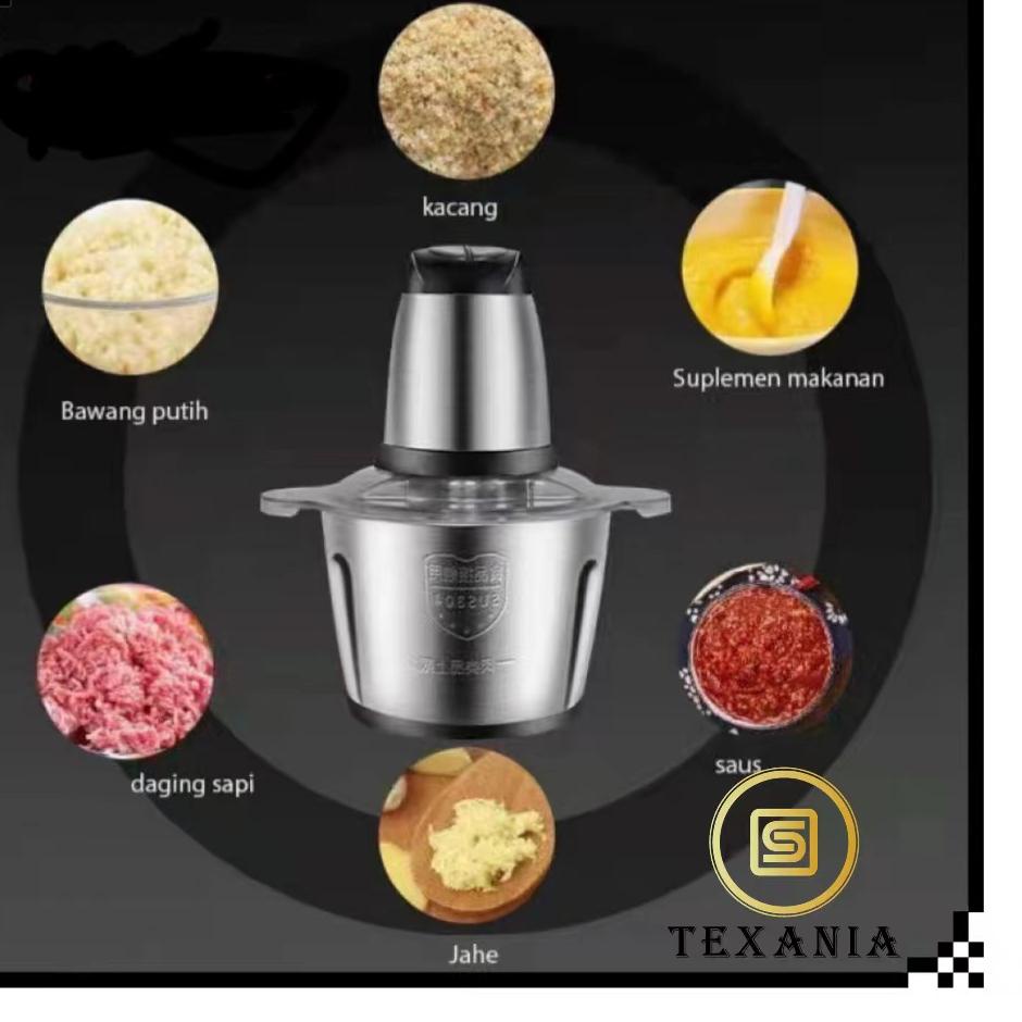 (HARGA SPESIAL) TEXANIA Blender daging chopper meat grinder blender STAINLESS hand blender press 2L 
