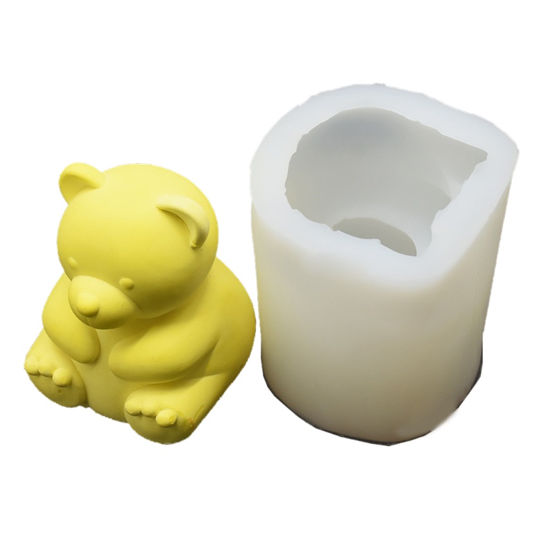 SIY  3D Bear Candle Mold Silicone Epoxy Molds Aromatherapy Plaster Resin Casting Mold