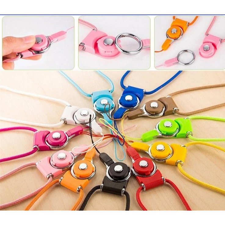 Tali HP Putar 2 in 1 Universal Mobile Phone Hanging Rope Detachable Strap