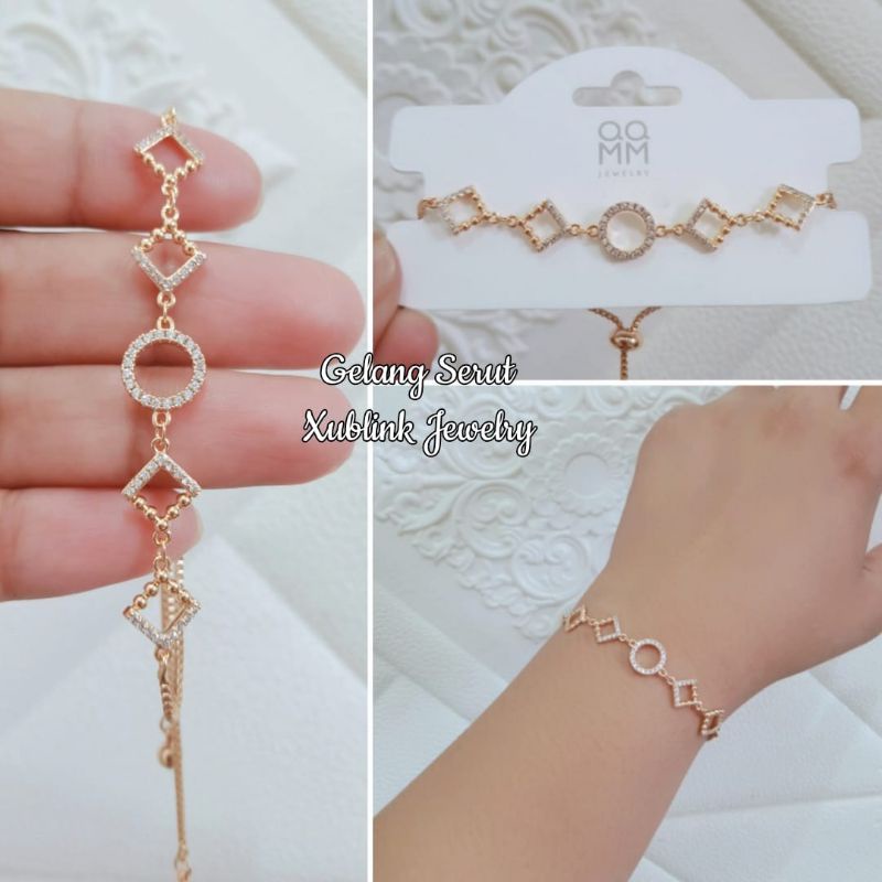 Gelang Serut Titanium Wanita Anti Karat Dan Anti Luntur